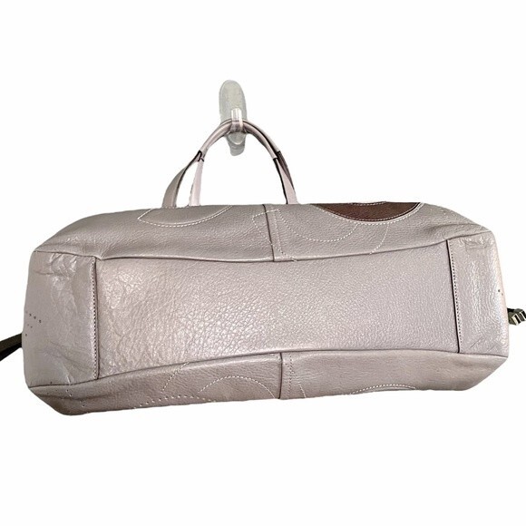 Coach Chelsea Inlaid Leather Charlie Tote Patchwork Gray Silver Blue Lining NEW - Picture 6 of 11